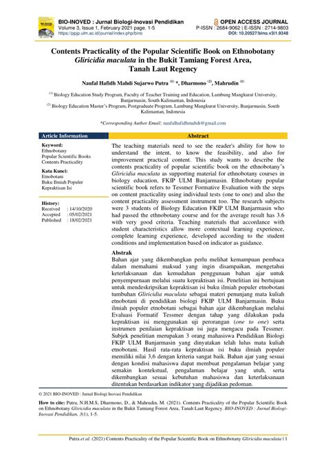 Pdf Contents Practicality Of The Popular Ethnobotany Scientific Book