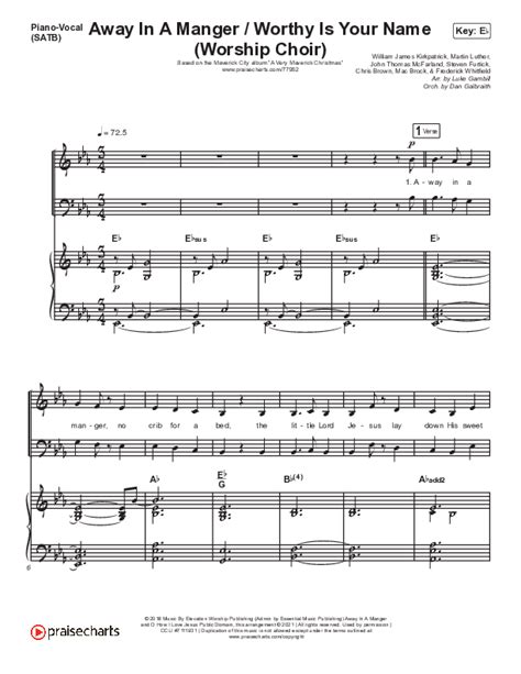 Away In A Manger Worthy Is Your Name Choral Anthem Satb Sheet Music Pdf Maverick City Music