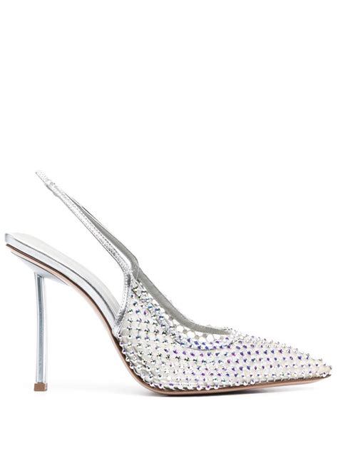 Le Silla Crystal Embellished Slingback Pumps Farfetch