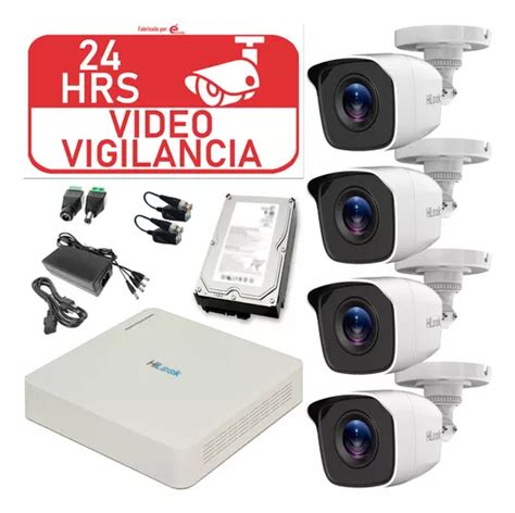 Kit Cctv Hikvision 4 Camaras Alta Definicion Disco 500gb Meses Sin