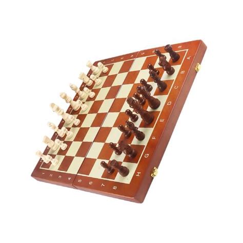 1 Ensemble de jeux d échecs magnétiques en bois de bois pliants