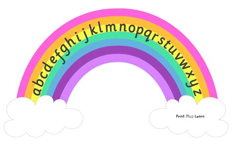 Alphabet Rainbow Lower Case Alphabet Montessori Font Printable