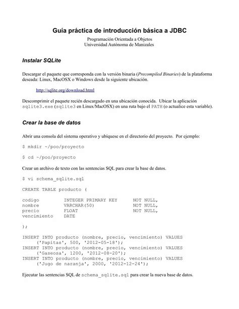 PDF Guía práctica de introducción básica a JDBCeducacion esencial co
