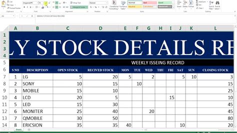 68 How To Make Maintain Stocks Report In Ms Excel Youtube