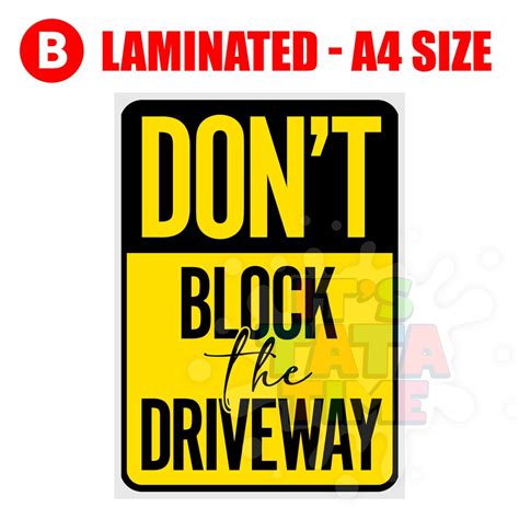 Don T Block The Driveway Signage Shopee Philippines