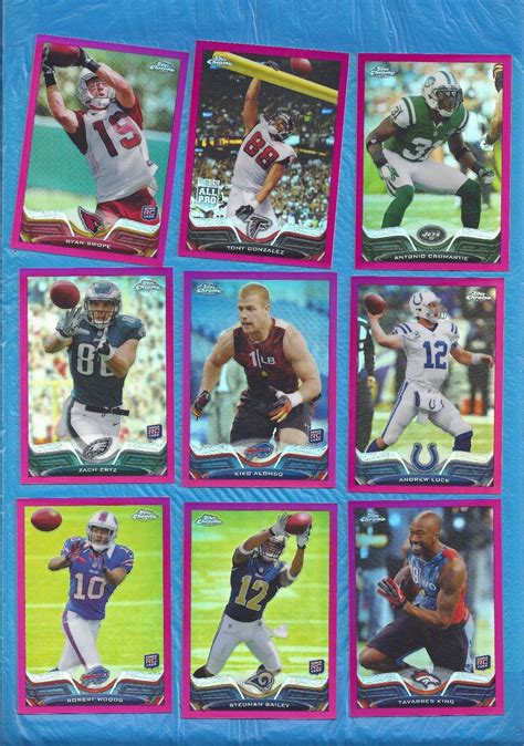 2013 TOPPS CHROME PINK REFRACTORS 9 DIF TONY GONZALEZ ZACH ERTZ RC