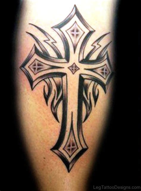 Fabulous Cross Tattoos On Leg Leg Tattoo Designs