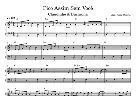 Fico Assim Sem Voc Claudinho E Buchecha Partitura Para Piano