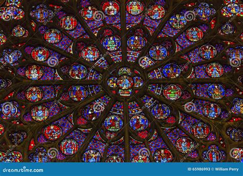 Rose Window Jesus Stained Glass Notre Dame Cathedral Paris France Stock ...