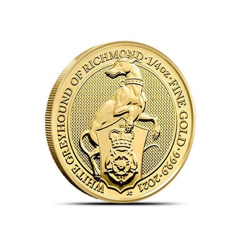 2021 1 4 Oz Gold British Queen S Beast White Greyhound Coins Silver