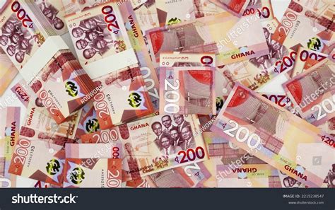 D Rendering Ghanaian Cedi Notes Spread Stock Illustration