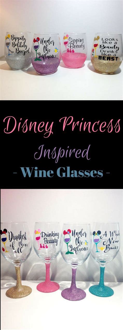 Disney Princess Inspired Wine Glasses Drinking Beauty Drunk Disney Princess Princess Drinking