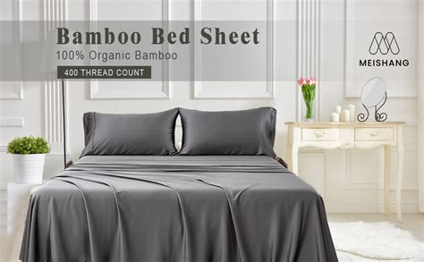 Meishang Bamboo Sheet Set King Size 100 Pure Organic