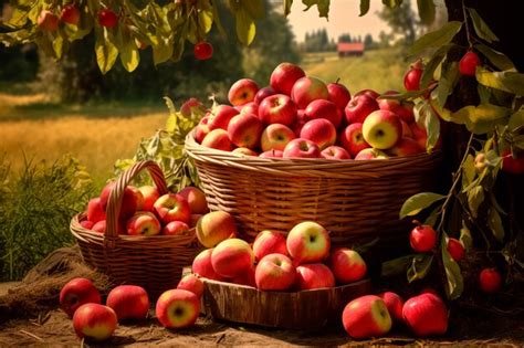 Una Buena Cosecha De Manzanas Cultivo De Manzanas Granja Y Campo