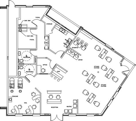 Beauty Salon Floor Plan Design Layout 2232 Square Foot