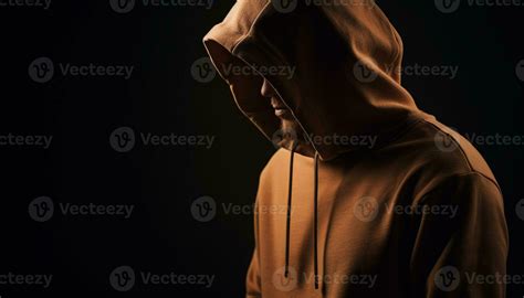 Hooded Thief Lurking In The Dark Shadows Generated By AI 24931491 Stock