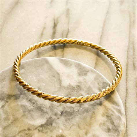 Vintage Jbk Camrose And Cross Bracelet Gold Rope Bangle Retro