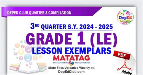 Grade 1 Lesson Exemplars Quarter 3 Week 1 2 3 4 5 6 7 8 Archives The Deped Teachers Club