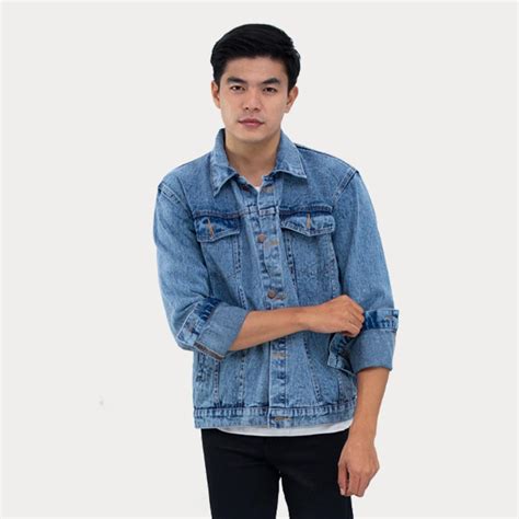 Jual Jaket Jeans Pria Snow Blue Emoline