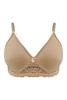 Buy Lightly Padded Non Wired Full Coverage Spacer Cup T Shirt Bra In Nude Colour Cotton Rich
