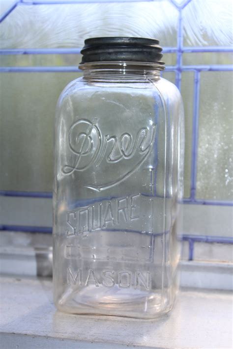 Drey Square Mason Canning Jar Half Gallon Vintage S