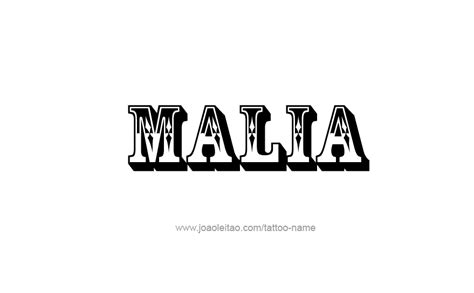 Malia Name Tattoo Designs