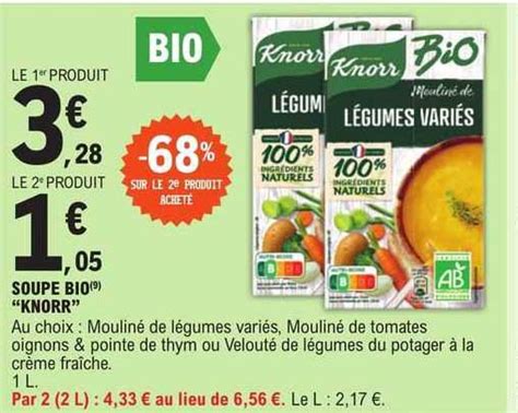 Promo Soup Bio Knorr Chez E Leclerc ICatalogue Fr