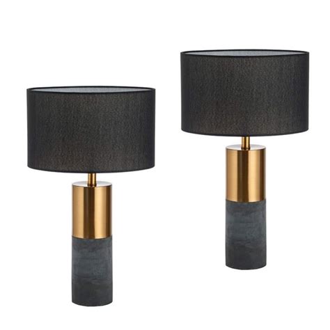 Dar Lighting Naz4221 Nazare Table Lamp Black And White Ceramic Base