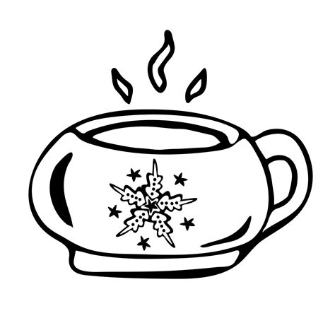 Cup Of Hot Drink In Doodle Style 17433150 Vector Art At Vecteezy