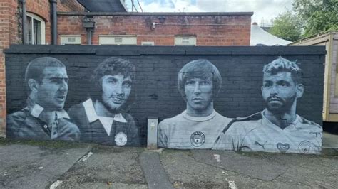 Stunning Mural Of Football Legends For Man City And Man United Leaves