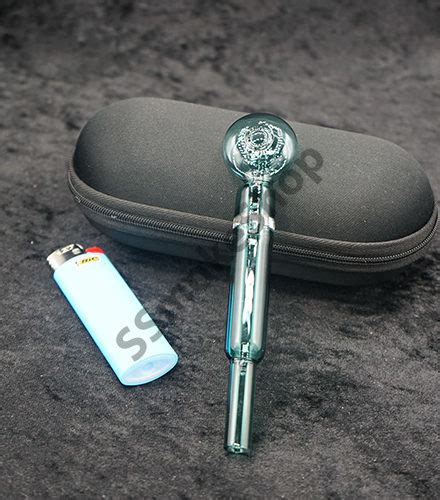 Glass Oil Burner Pipe W Lighter Case Set • Ssmokeshop