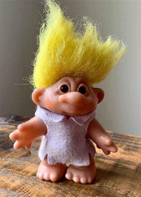 Vintage 1986 Dam Yellow Hair Troll Doll Figure In Felt Etsy