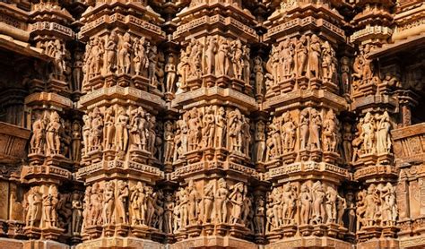 Esculturas Famosas De Los Templos De Khajuraho India Foto Premium