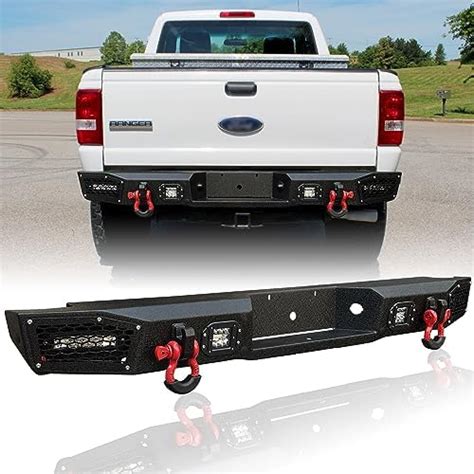 Tioyar Bronco Rear Bumper Texture Black W2 Led Lights And D