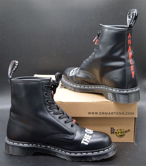 Dr Doc Martens God Save The Queen Sex Pistols Aw Black Boots