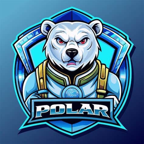 Polar Bear Mascot Logo Esport Illustration Premium AI Generated Vector