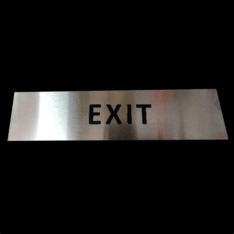 Stainless Steel SS Rectangular Exit Sign Board For Office Board