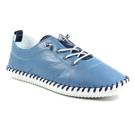 Lunar Sandown Pale Blue Leather Shoe Ladies Shoes From Lunar Shoes Uk