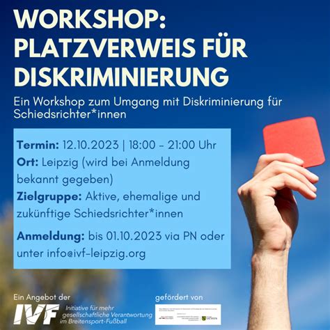 Workshop Angebot Am Oktober Platzverweis F R Diskriminierung