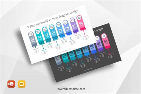 8 Step Horizontal Process Diagram Design Modèle de présentation