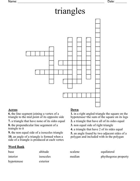 Triangles Crossword Wordmint