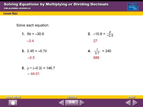 Solving Equations By Adding Or Subtracting Decimals Pre Algebra Lesson