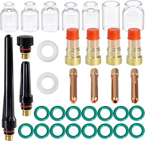 Tianlylin Pcs Tig Welding Gas Lens Collet Body Glass Cup Kit