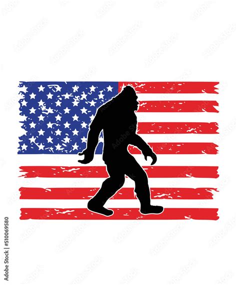 Big Foot Usa Flag Svgt Png Bigfoot Svg Sasquatch Svg Big Foot Svg