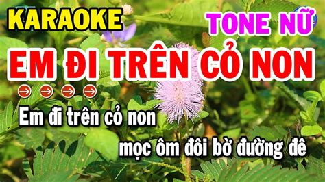 Karaoke Em Đi Trên Cỏ Non Tone Nữ Nhạc Sống Cha Cha Mới Nhất Kho Nhạc