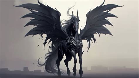 Imagen Gratis Oscuro Horror Pegaso Cuerno De Ilustración Negro