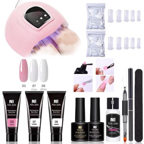 Poly Builder Gel Kit Med Uv Lampa För Naglar Polygel Nail Art