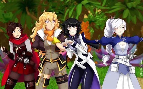 Ruby Rose Weiss Schnee Yang Xiao Long And Blake Belladonna Rwby