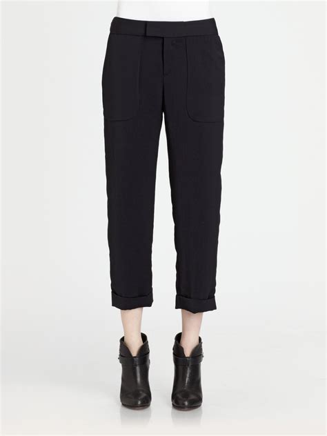 Lyst Rag Bone Beach Cropped Pants In Black