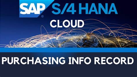 Purchasing Info Record In Sap S Hana Cloud Youtube